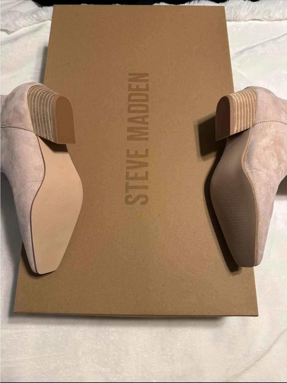 Steve Madden Blush Pink Suede Mid-Calf Western Boots - Picture 5 of 6